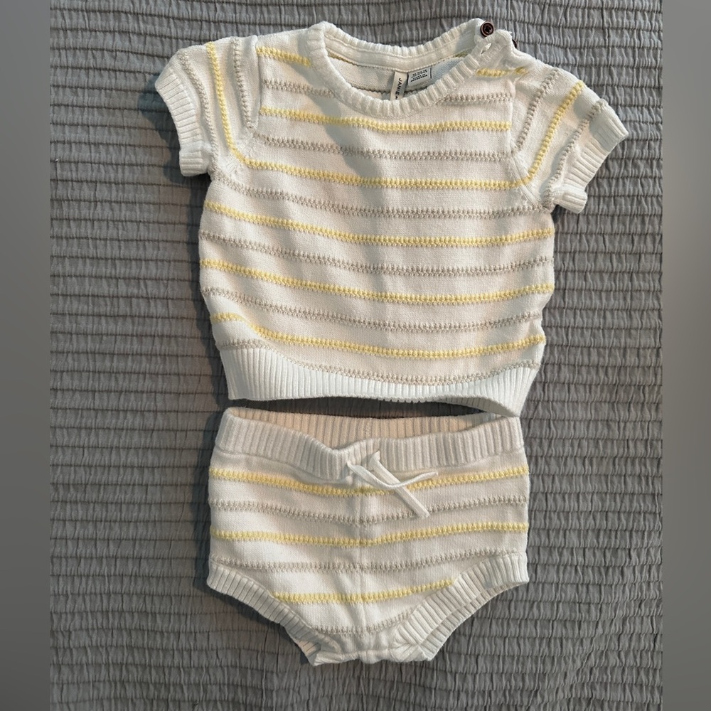 Janie & Jack Striped Sweater & Bloomer Set (12-18 months)